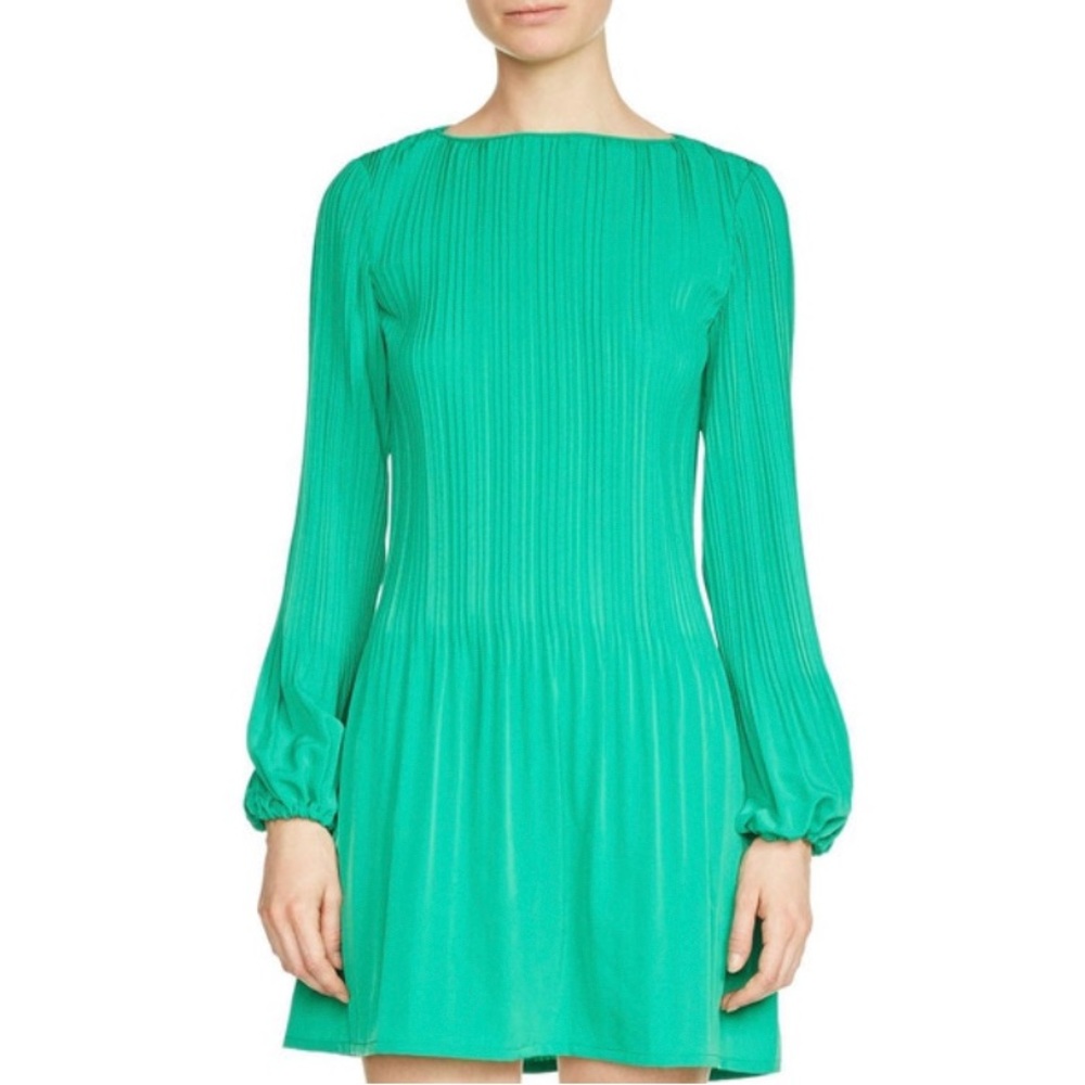 Maje Pleated Dress Green Size 1